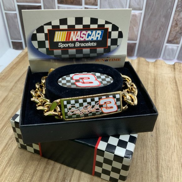 Dale Earnhardt Other - Dale Earnhardt # 3 NIB Nascar Gold Tone Bracelet